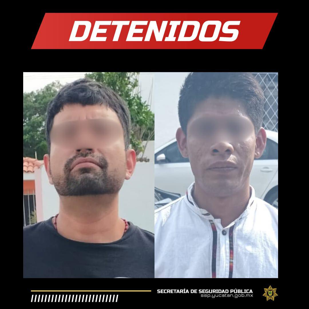 Los dos sujetos fueron detenidos por la SSP Yucatán Los dos sujetos fueron detenidos por la SSP Yucatán