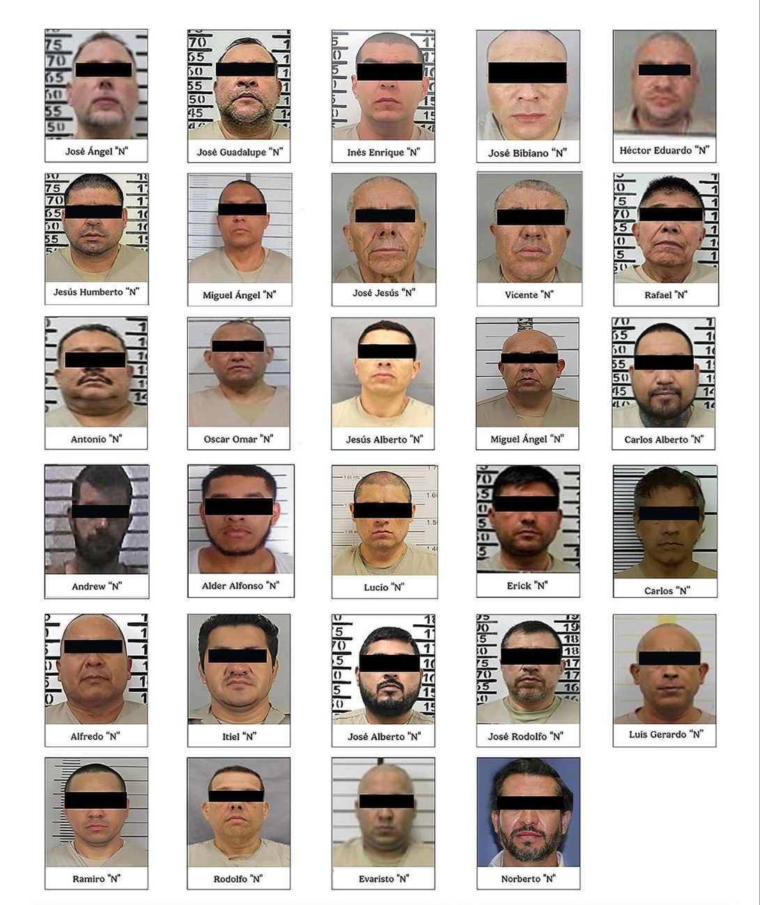 Autoridades mexicanas confirmaron la información de cada uno de estos hombres. Autoridades mexicanas confirmaron la información de cada uno de estos hombres.