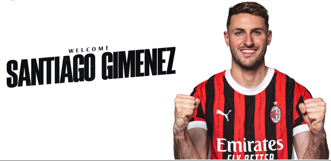 Santi Giménez es nuevo jugador del AC Milan; el club italiano lo hizo oficial Santi Giménez es nuevo jugador del AC Milan; el club italiano lo hizo oficial