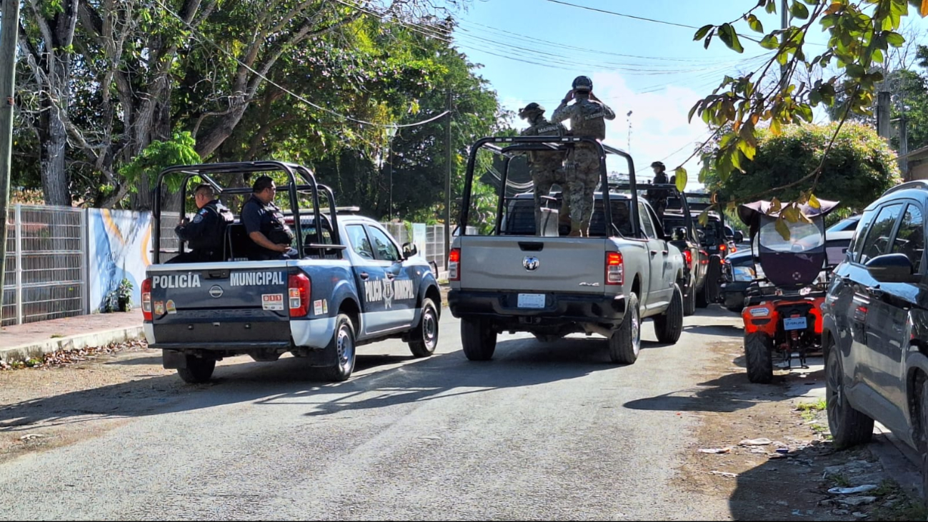 Inicia mega operativo tras el hallazgo de dos cuerpos en colonia de   Felipe Carrillo Puerto
