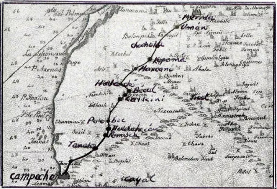 Mapa antiguo de 1798 del Camino Real Mapa antiguo de 1798 del Camino Real