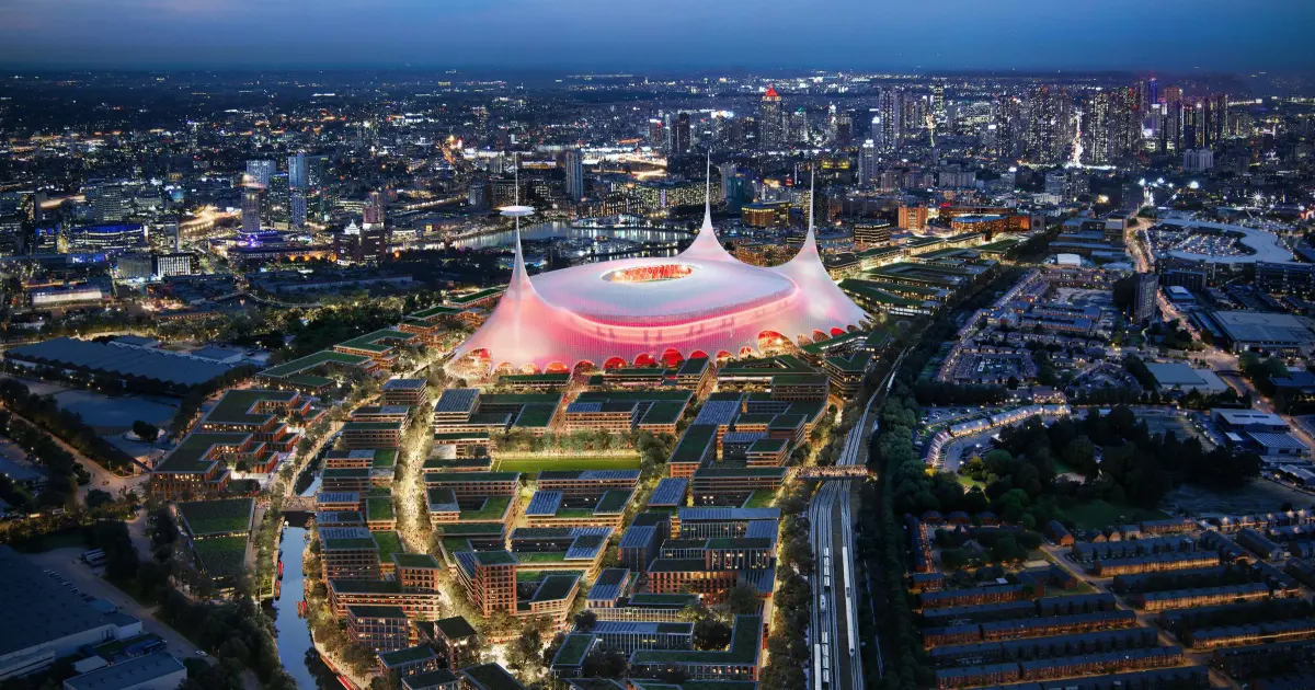 Así luciría el nuevo estadio del United. Así luciría el nuevo estadio del United.