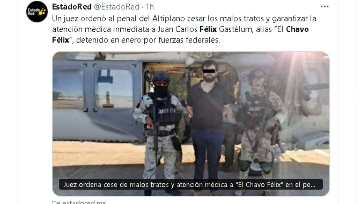 Desde su detención, Juan Carlos Félix Gastelum ha permanecido recluido en el penal del Altiplano Desde su detención, Juan Carlos Félix Gastelum ha permanecido recluido en el penal del Altiplano