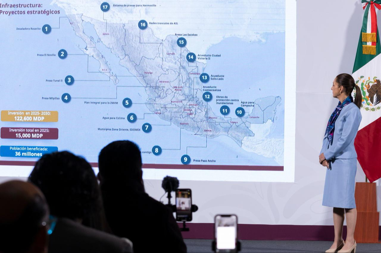 Claudia Sheinbaum anuncia dos proyectos hídricos para suministro de agua potable en Campeche