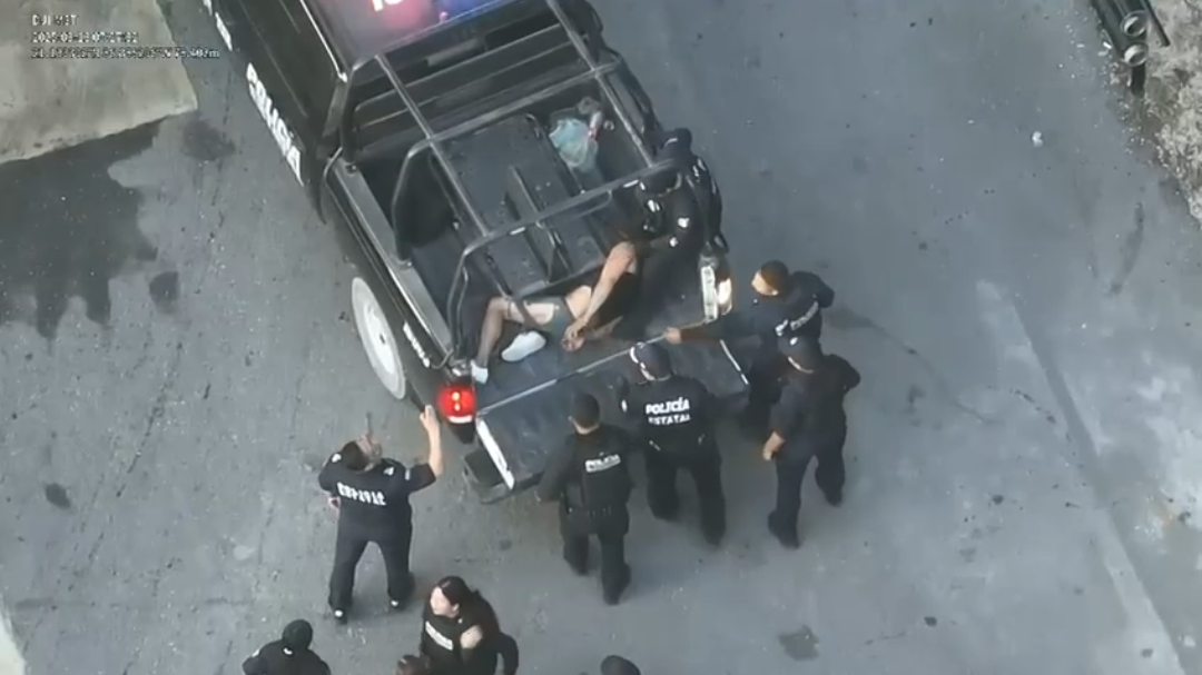 Una de las cámaras del C5 logró grabar el momento de la detención del reo Una de las cámaras del C5 logró grabar el momento de la detención del reo