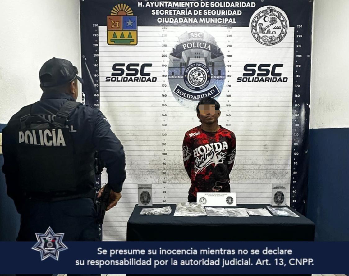 SSCM detienen a yucateco por 25 dosis de narcóticos en Playa del Carmen