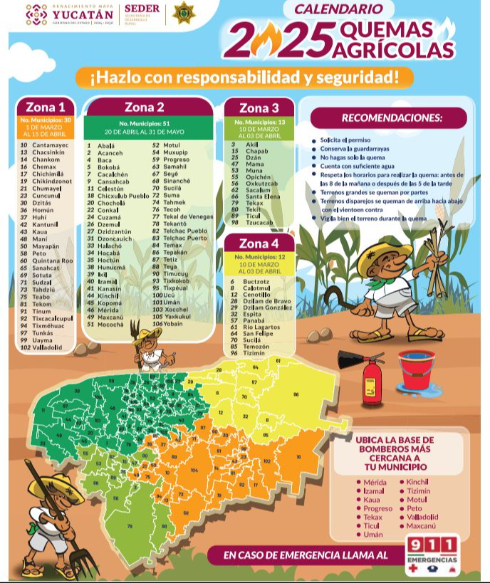 Calendario quemas Yucatan Calendario quemas Yucatan