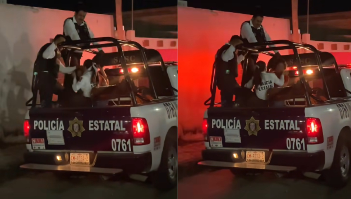Policía de Campeche abofetea a mujer detenida