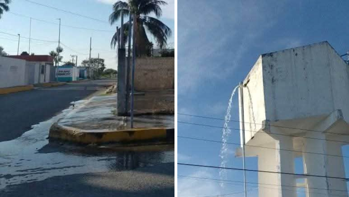 Fallas en el cárcamo de Sabancuy dejan cientos de litros de agua desperdiciados