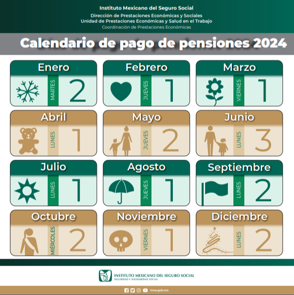 Calendario oficial de pagos del IMSS. Calendario oficial de pagos del IMSS.