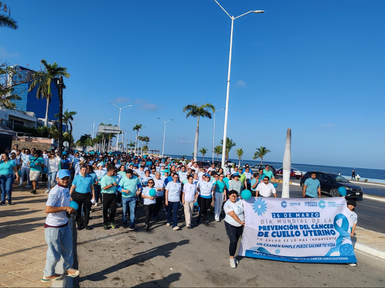 Con marcha conmemoran en Campeche el Día Mundial de la Prevención del Cáncer Cervicouterino