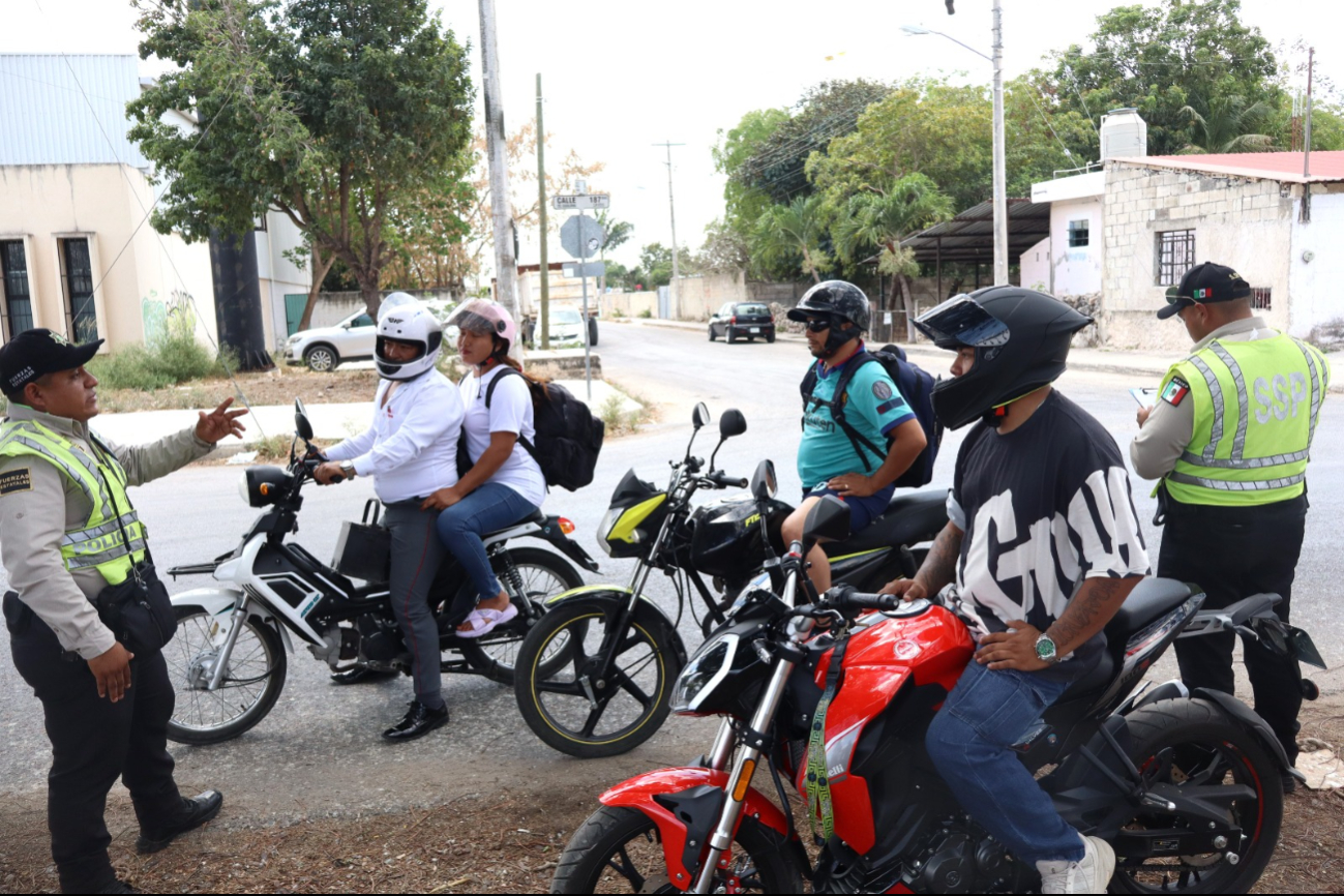 SSP Yucatán continúa operativos  en Mérida para supervisar el tránsito de los motociclistas