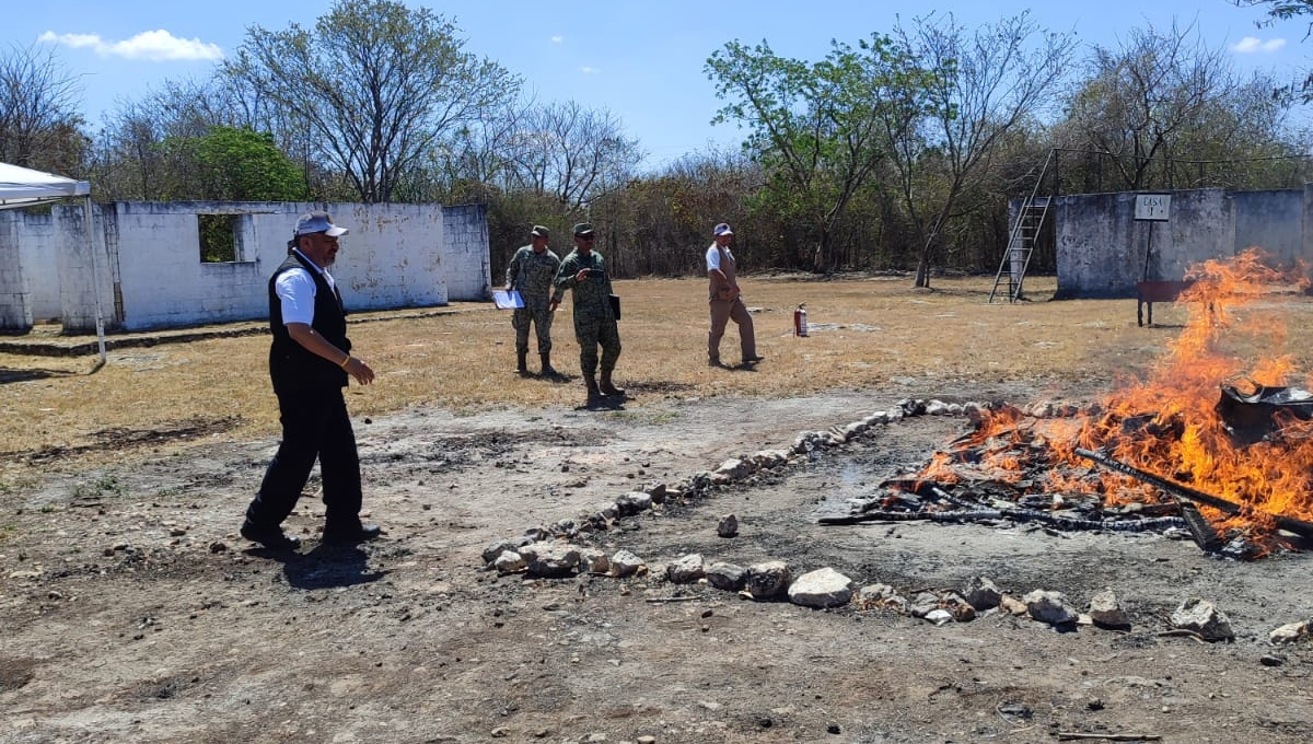 Incineran poco más de 46 kilos de drogas aseguradas en Yucatán