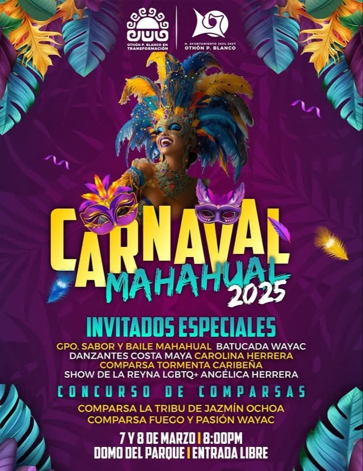 El Carnaval Mahahual se llevará a cabo en el domo del parque de la comunidad El Carnaval Mahahual se llevará a cabo en el domo del parque de la comunidad