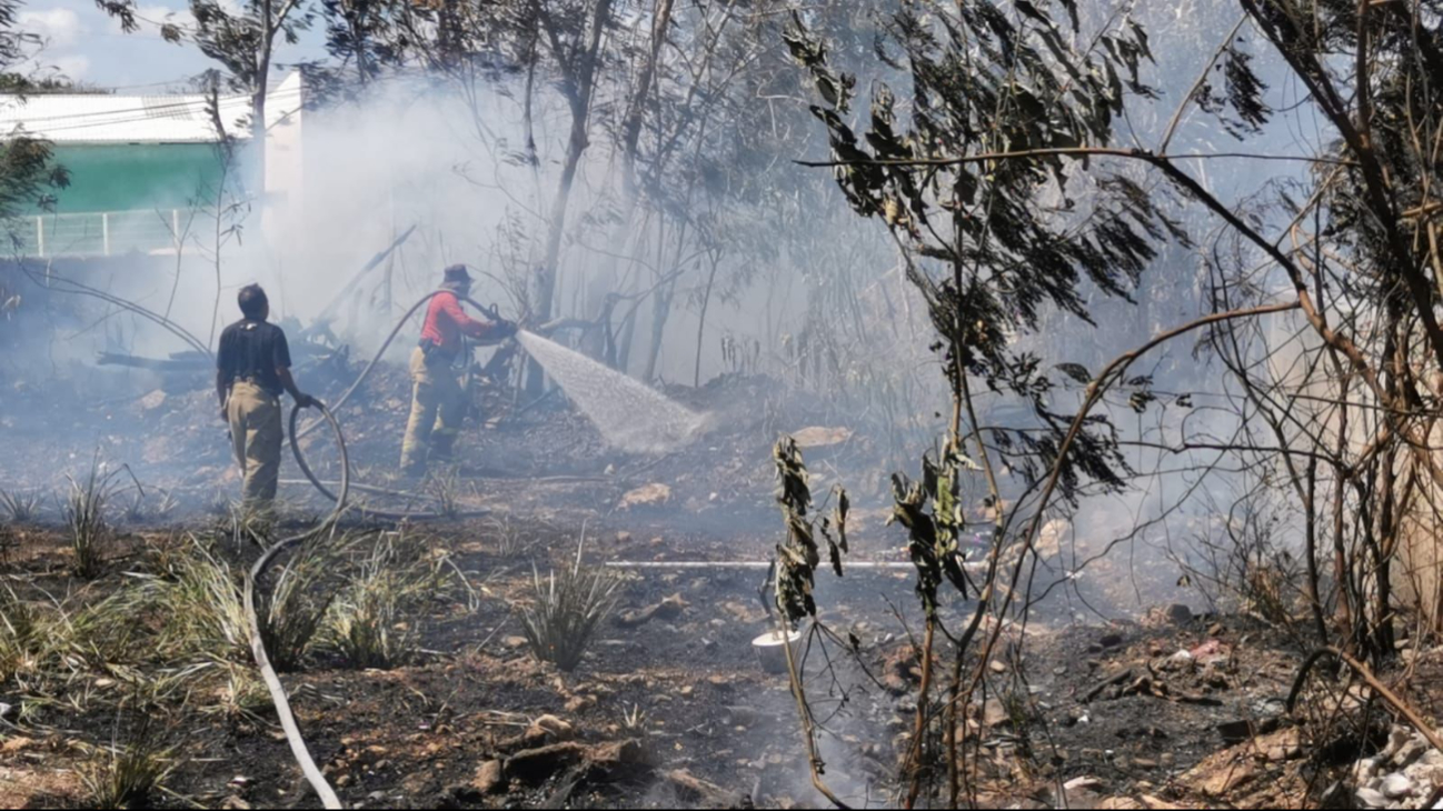 Un incendio en un terreno baldío en la unidad Fidel Velázquez alarmó a vecinos debido al “efecto lupa” Un incendio en un terreno baldío en la unidad Fidel Velázquez alarmó a vecinos debido al “efecto lupa”