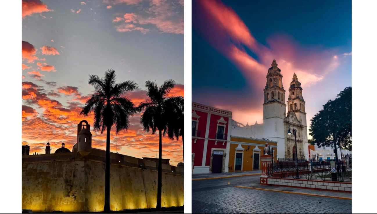 Las calles empedradas y la arquitectura del Centro Histórico brillan con tonos dorados durante el atardecer Las calles empedradas y la arquitectura del Centro Histórico brillan con tonos dorados durante el atardecer