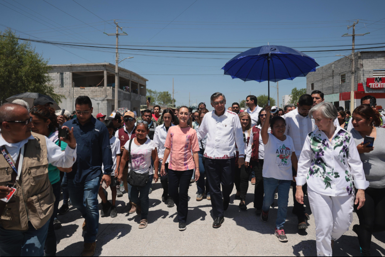 En su visita a Reynosa, la presidenta Claudia Sheinbaum estuvo acompañada por el gobernador de Tamaulipas, Américo Villarreal