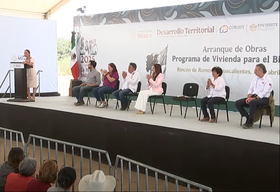 Claudia Sheinbaum  preside arranque de las obras del programa Vivienda para el Bienestar en Aguascalientes