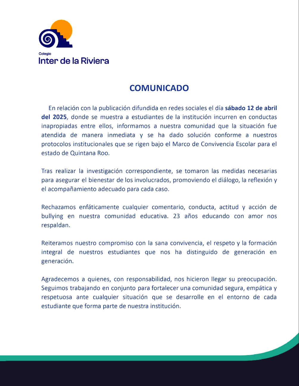 El instituto emitió un comunicado en el que indica que se tomaron medidas, sin dar más detalles El instituto emitió un comunicado en el que indica que se tomaron medidas, sin dar más detalles