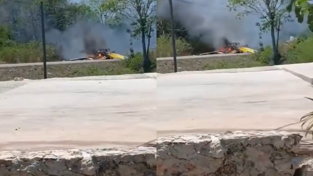 En redes sociales circula el video de la avioneta incendiándose En redes sociales circula el video de la avioneta incendiándose