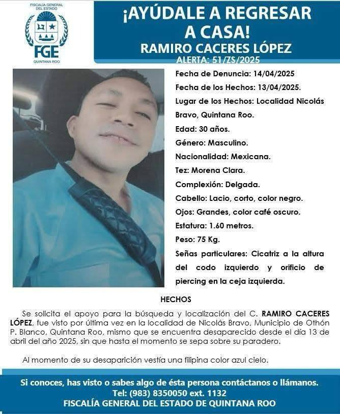 Hasta el momento no se ha obtenido información del paradero de Ramiro Hasta el momento no se ha obtenido información del paradero de Ramiro