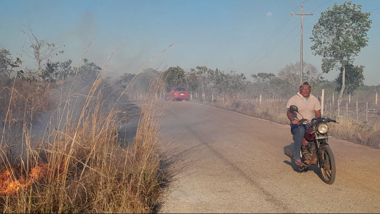 Conductores tenían que cambiar de carril para evitar ser alcanzados por el incendio. Conductores tenían que cambiar de carril para evitar ser alcanzados por el incendio.
