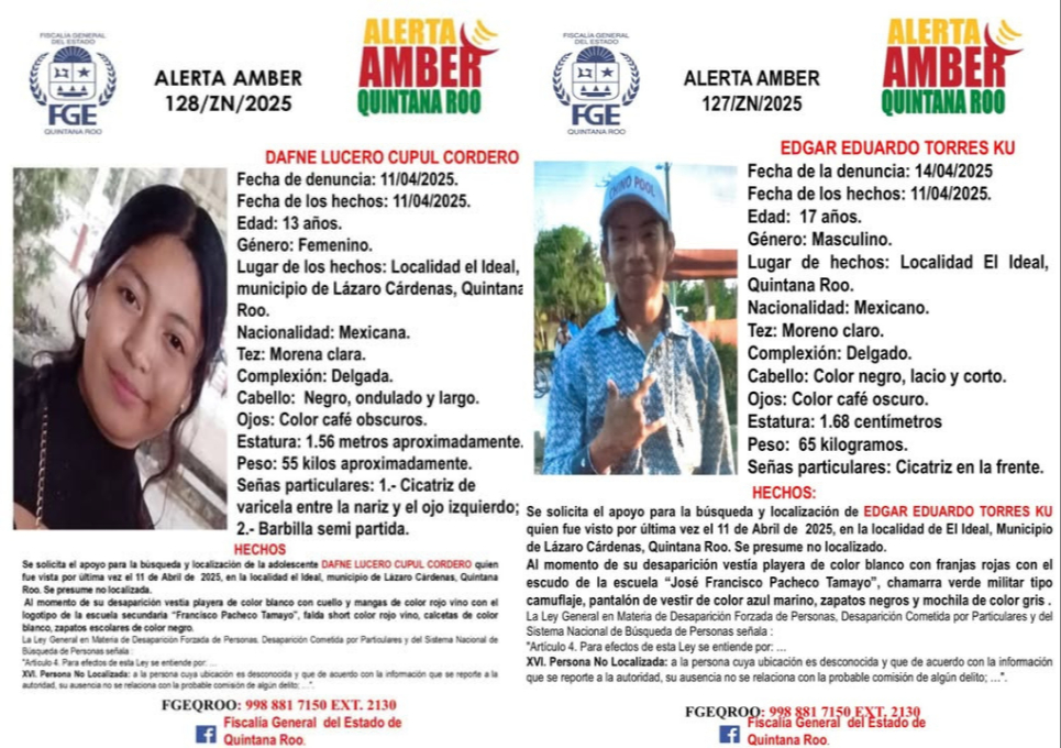 Los jóvenes se encuentran desaparecidos desde el pasado 11 de abril Los jóvenes se encuentran desaparecidos desde el pasado 11 de abril