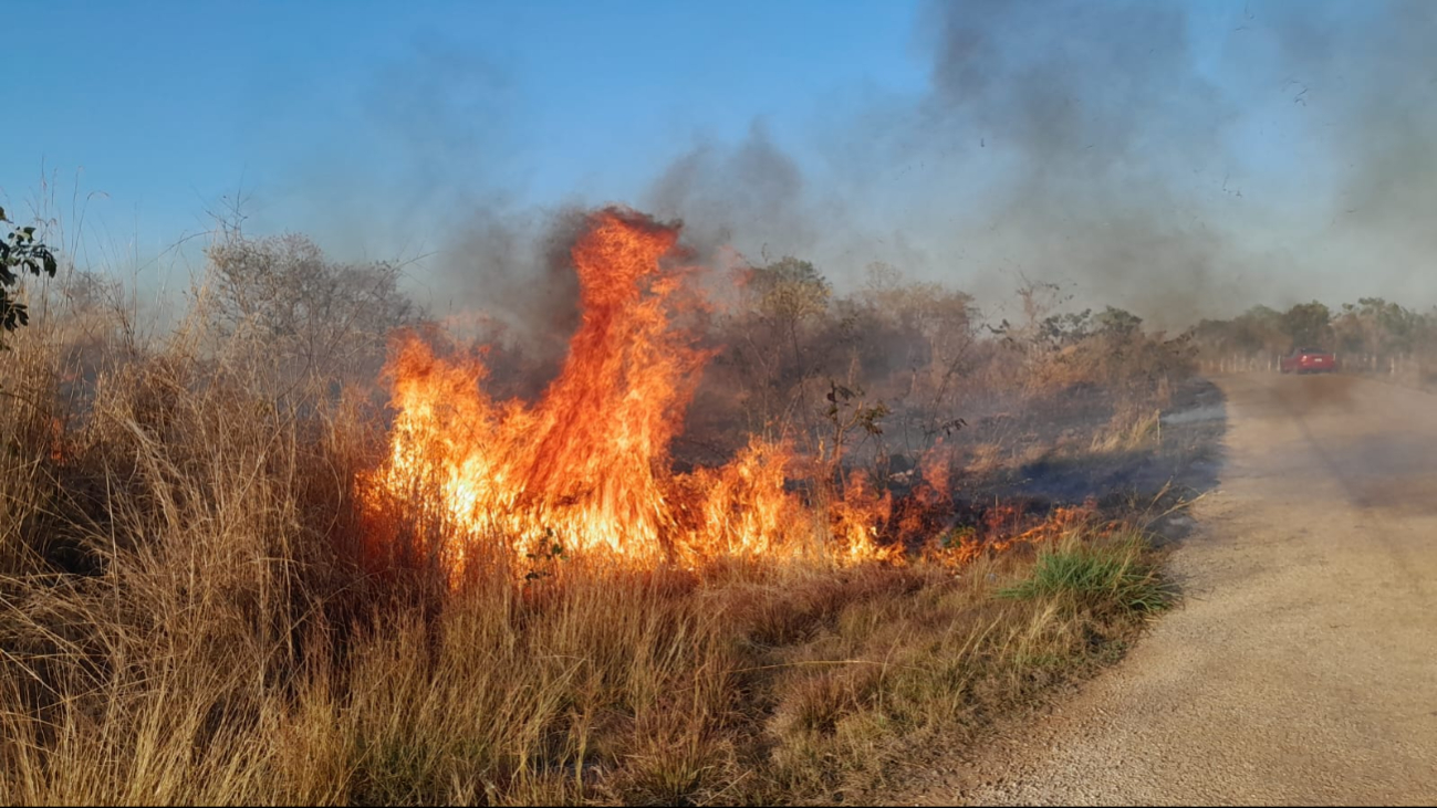  Fuerte incendio pone en riesgo a automovilistas en la carretera estatal Sahcabchen a Concepción