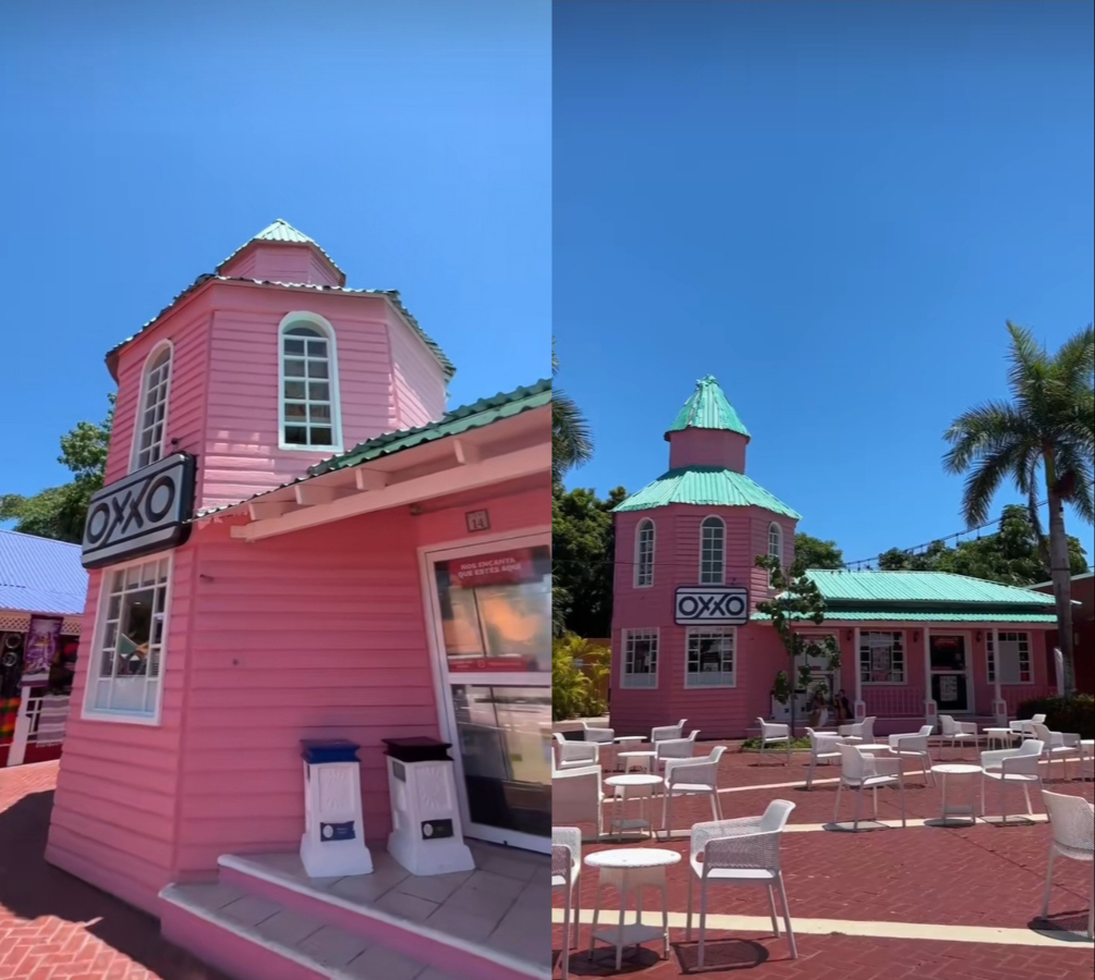 El famoso Oxxo rosa se encuentra dentro de un hotel de la Riviera Maya