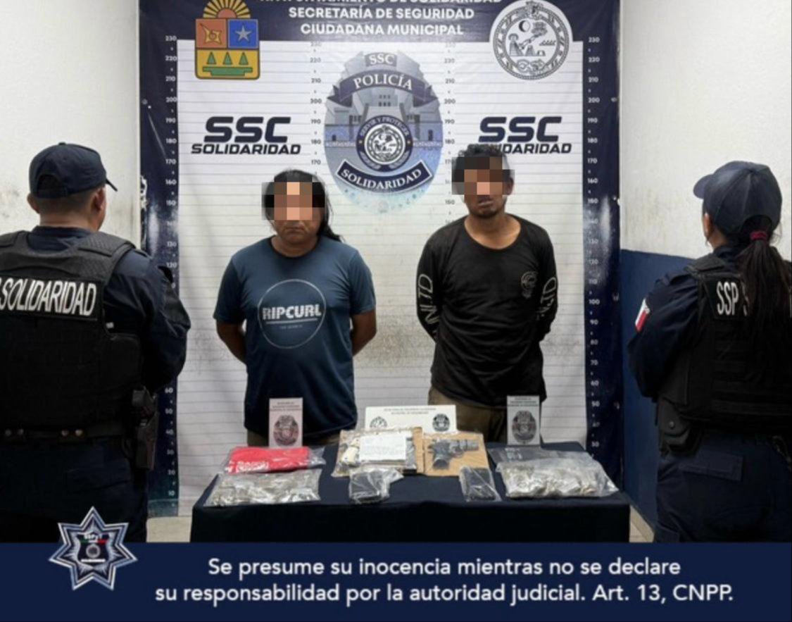 Detienen a cinco personas con armas y drogas en la colonia ‘In House' de Playa del Carmen