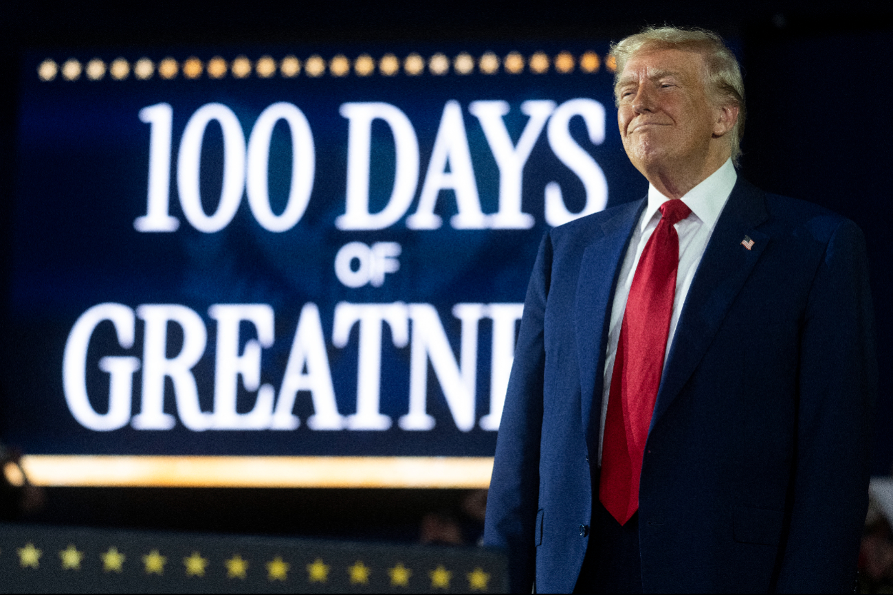 El presidente Donald Trump cumplió 100 días en su segundo mandato como líder de los EE.UU. El presidente Donald Trump cumplió 100 días en su segundo mandato como líder de los EE.UU.