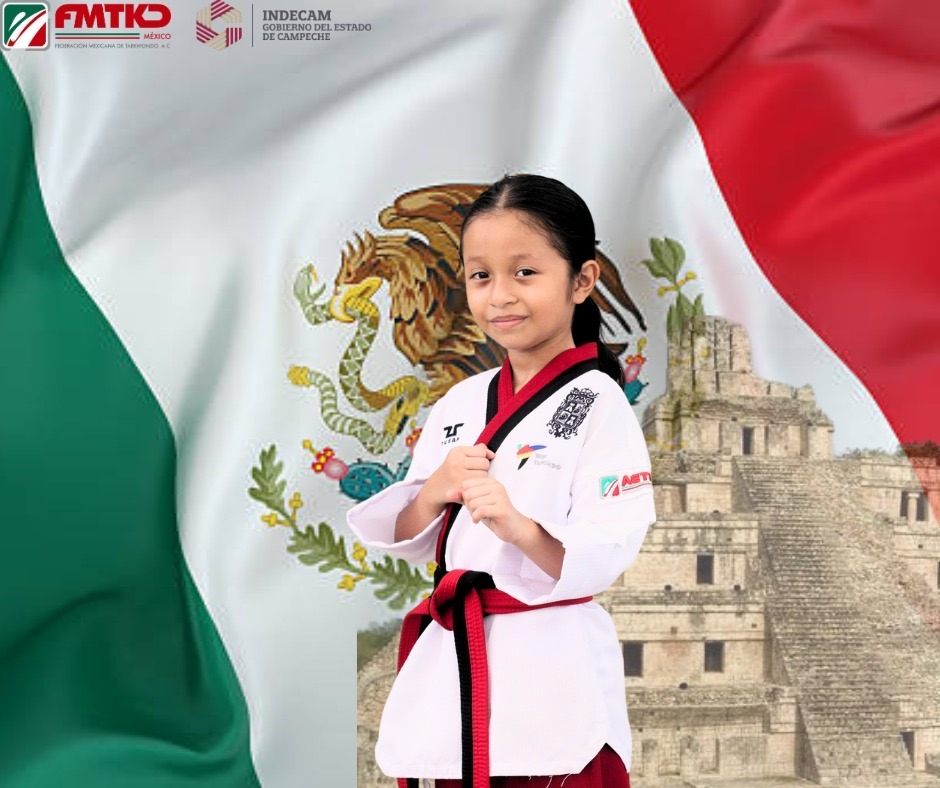 Andrea Carolina Delgado Rico, originaria de Campeche, representará a México en el Abierto Panamericano de Poomsae Cadete Jr. 2025