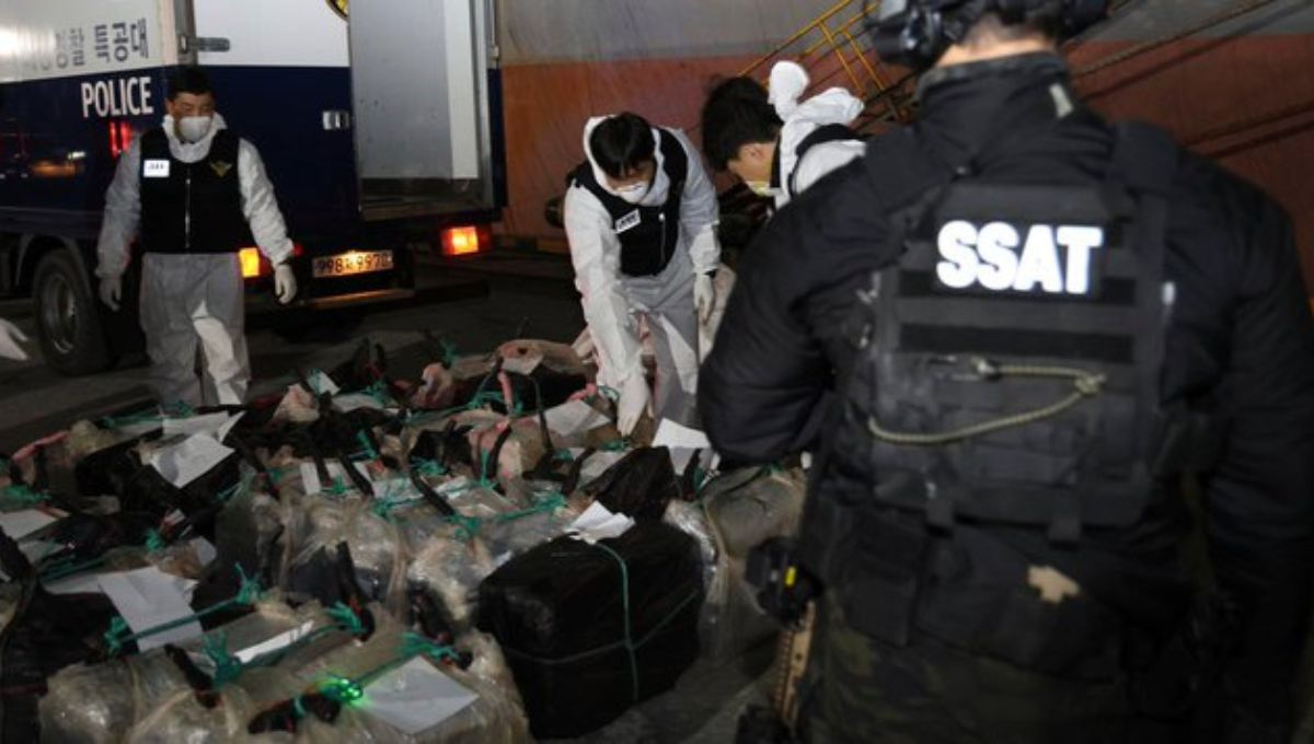 Corea del Sur incauta dos toneladas de cocaína en buque procedente de México