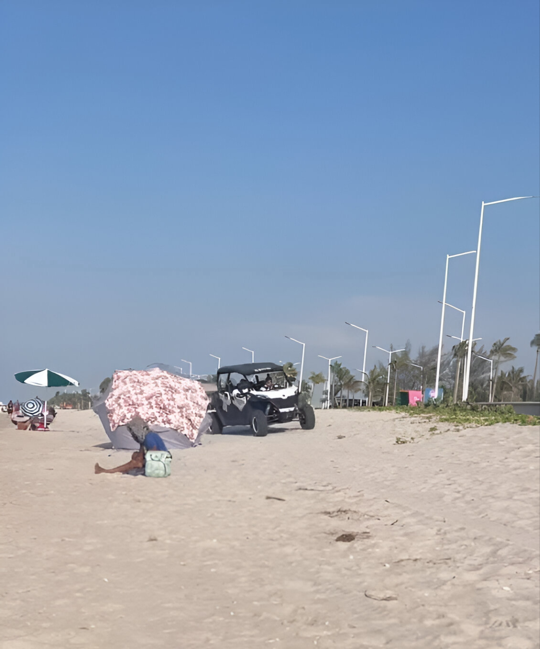 Indignación en Carmen: Captan a policías con auto todoterreno en zona protegida para tortugas  