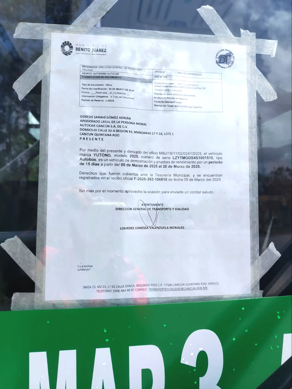 Comunicado del Dirección General de Transporte y Vialidad Comunicado del Dirección General de Transporte y Vialidad