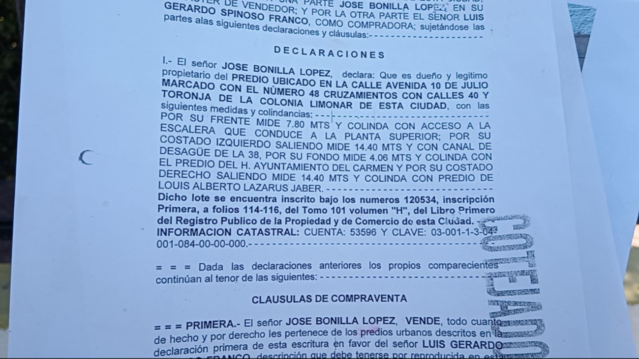 José Bonilla López acusa intento de despojo con documentos falsificados en Ciudad del Carmen José Bonilla López acusa intento de despojo con documentos falsificados en Ciudad del Carmen