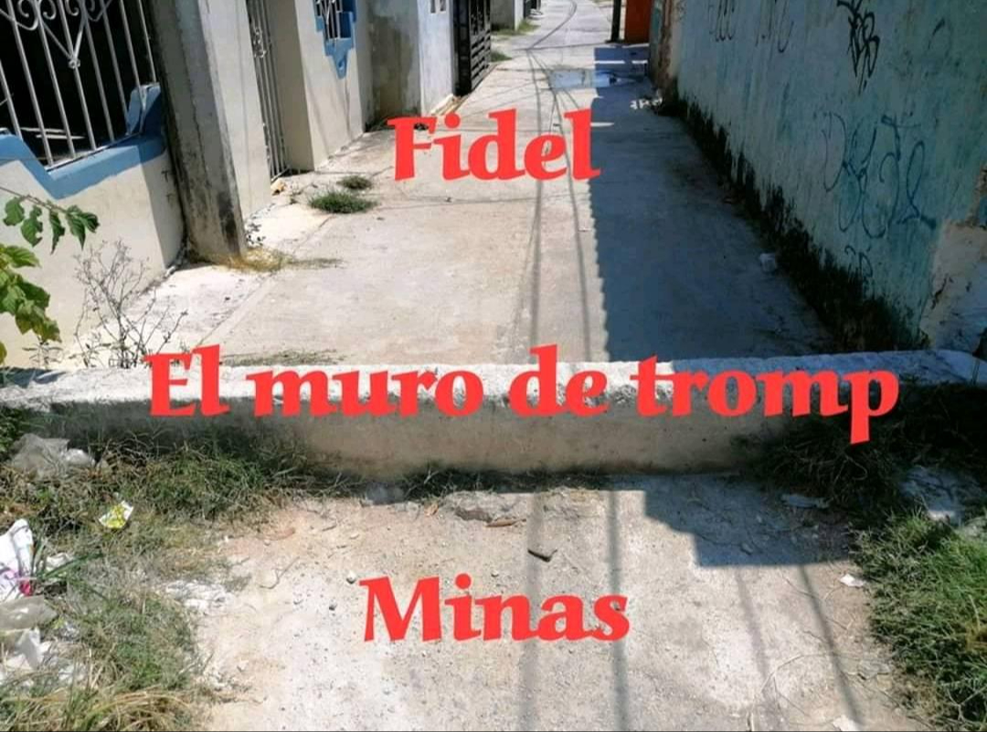 Una imagen viral muestra un pequeño muro entre las colonias Fidel Velázquez y Minas, en Campeche.