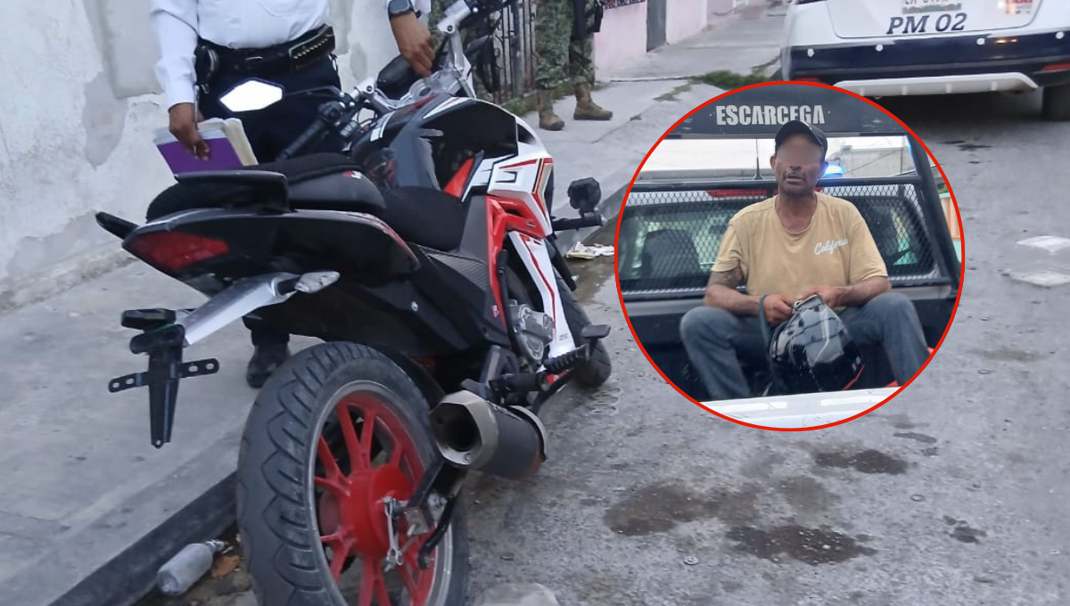 Motociclista ebrio choca contra taxi y es detenido en Salsipuedes, Escárcega