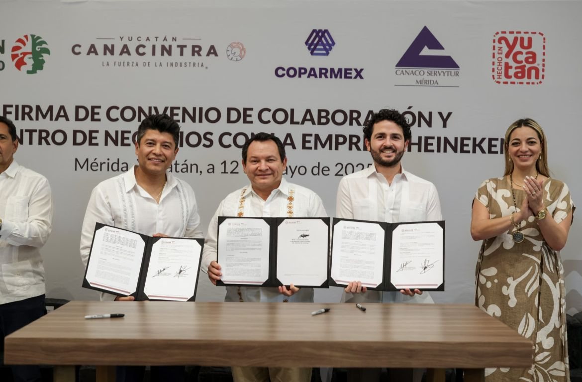 Díaz Mena firma acuerdo con Heineken México para fortalecer el estado yucateco  