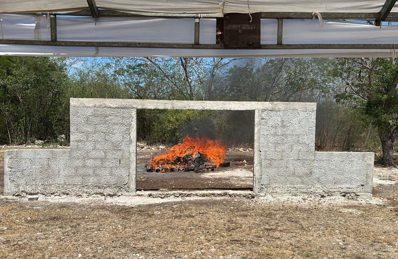 Se incineraron drogas aseguradas en los últimos meses en Yucatán