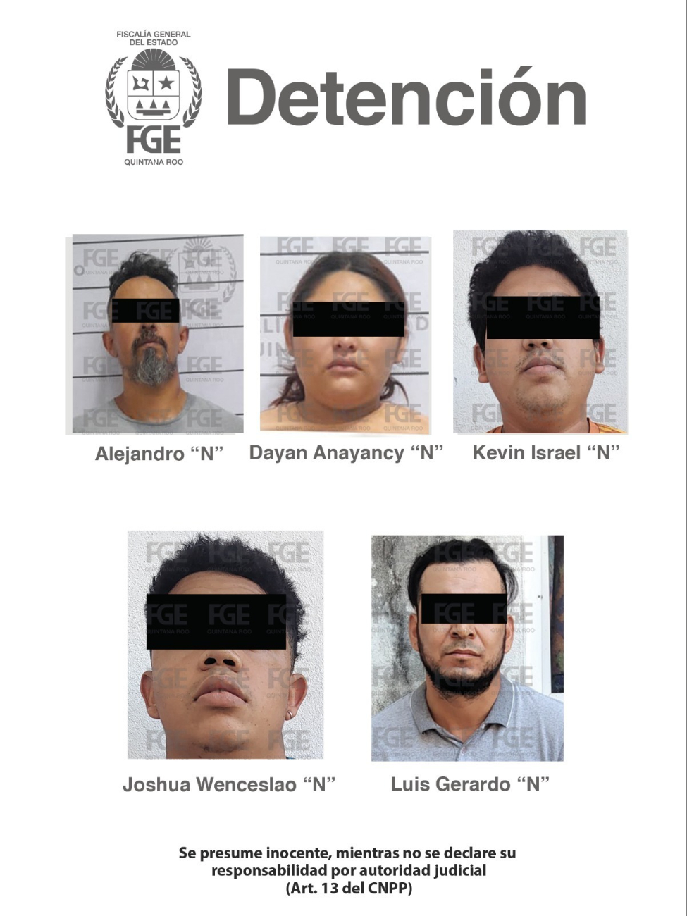 Cerca del lugar donde se ejecutaba el cateo fueron detenidas cinco personas. Cerca del lugar donde se ejecutaba el cateo fueron detenidas cinco personas.