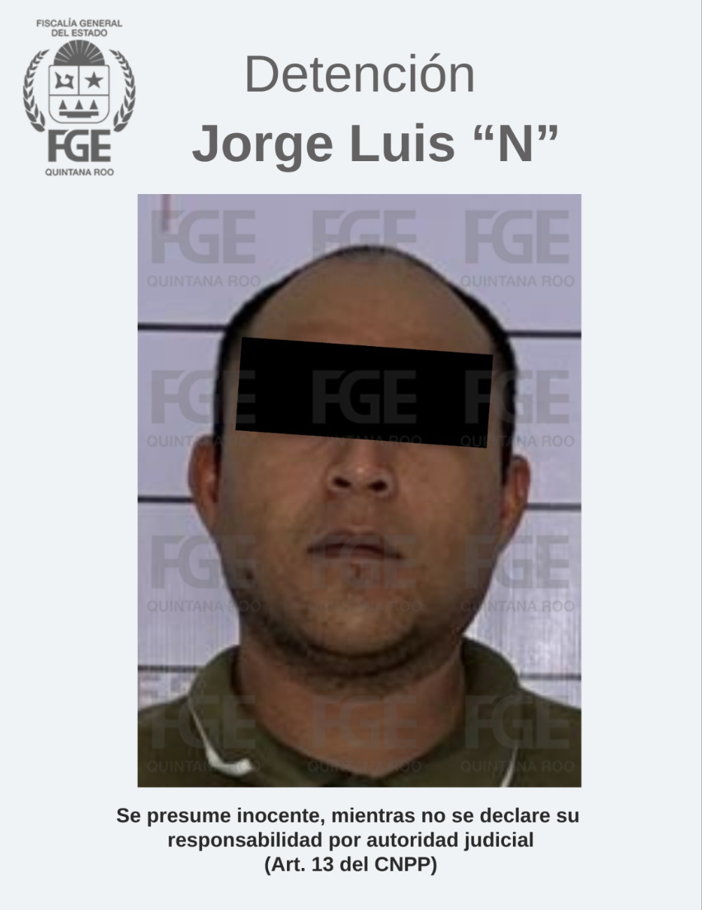 Jorge Luis "N" fue el segundo detenido por parte de los operativos dirigidos por elementos de los tres niveles de gobierno. Jorge Luis "N" fue el segundo detenido por parte de los operativos dirigidos por elementos de los tres niveles de gobierno.