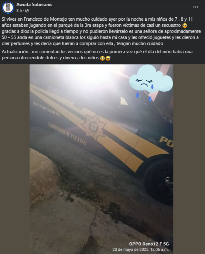 La madre denunció la situación en Facebook La madre denunció la situación en Facebook