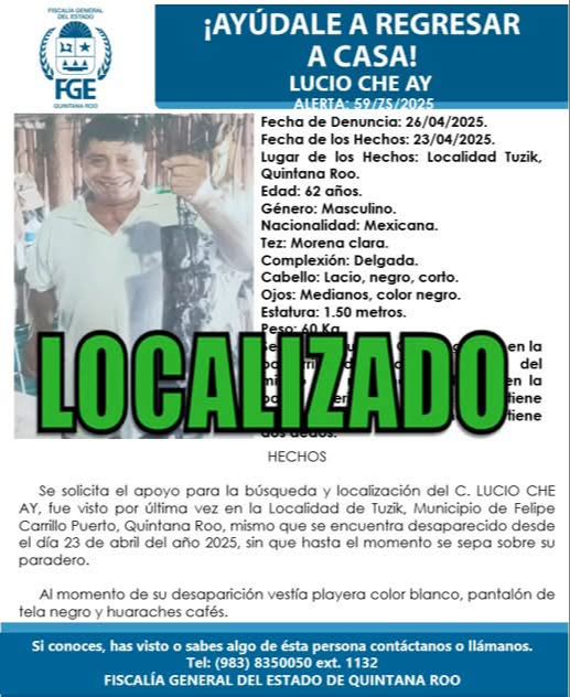 Localizan con vida a uno de los campesinos secuestrados por comando armado en Tuzik, Felipe Carrillo Puerto