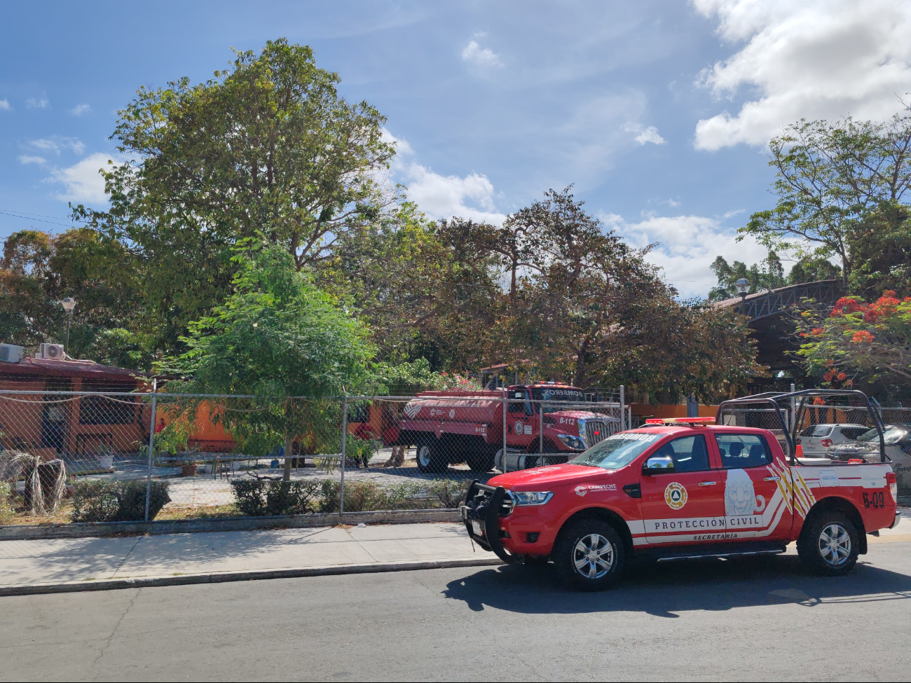 ¡Héroes!, bomberos sofocan fuego cerca de escuela en Campeche; fue provocado   