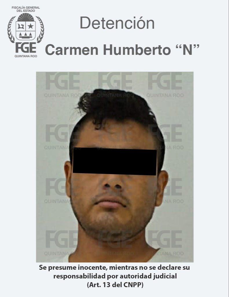 Carmen Humberto "N" fue uno de los detenidos en el municipio de Benito Juárez. Carmen Humberto "N" fue uno de los detenidos en el municipio de Benito Juárez.
