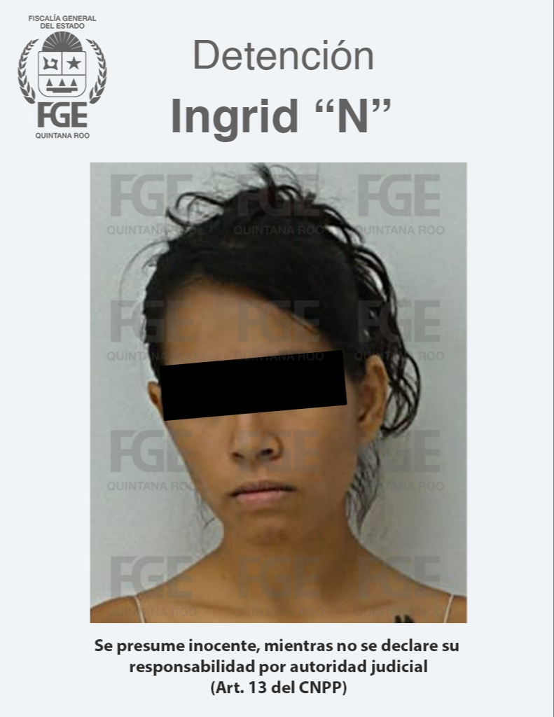 Ingrid "N" fue una de las dos personas detenidas en los cateos realizados. Ingrid "N" fue una de las dos personas detenidas en los cateos realizados.