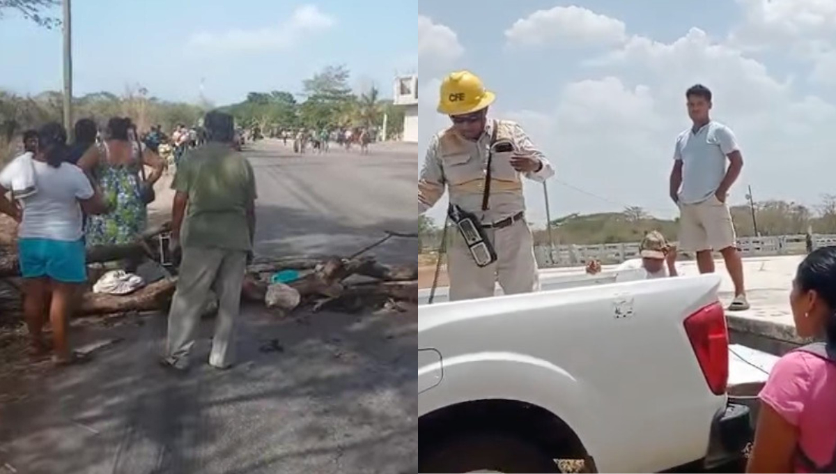 Ciudadanos de varios municipios de Campeche protestan por fallas constantes en el suministro eléctrico.