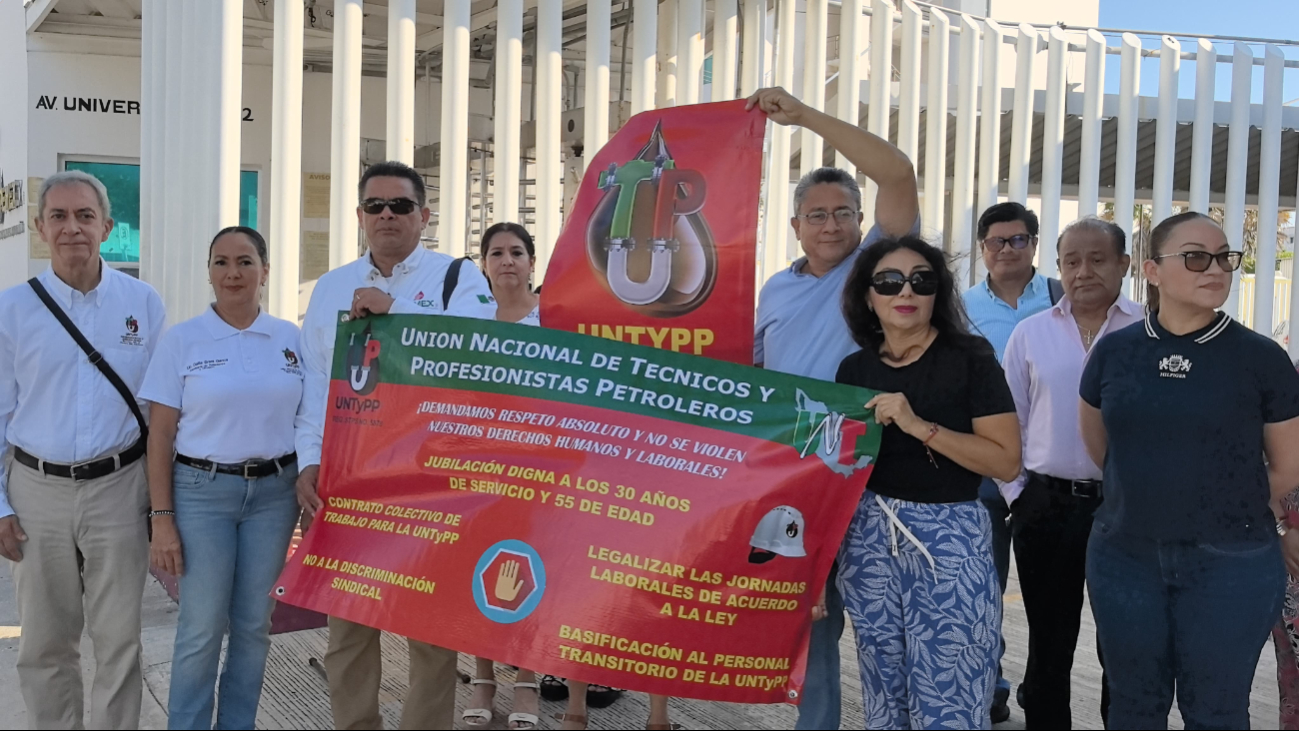 Protestan técnicos petroleros en Ciudad del Carmen: Exigen jubilación digna a Pemex 