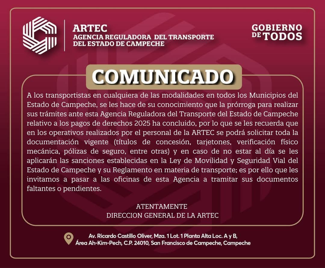 Transportistas deben actualizar sus trámites 2025 en Campeche Transportistas deben actualizar sus trámites 2025 en Campeche